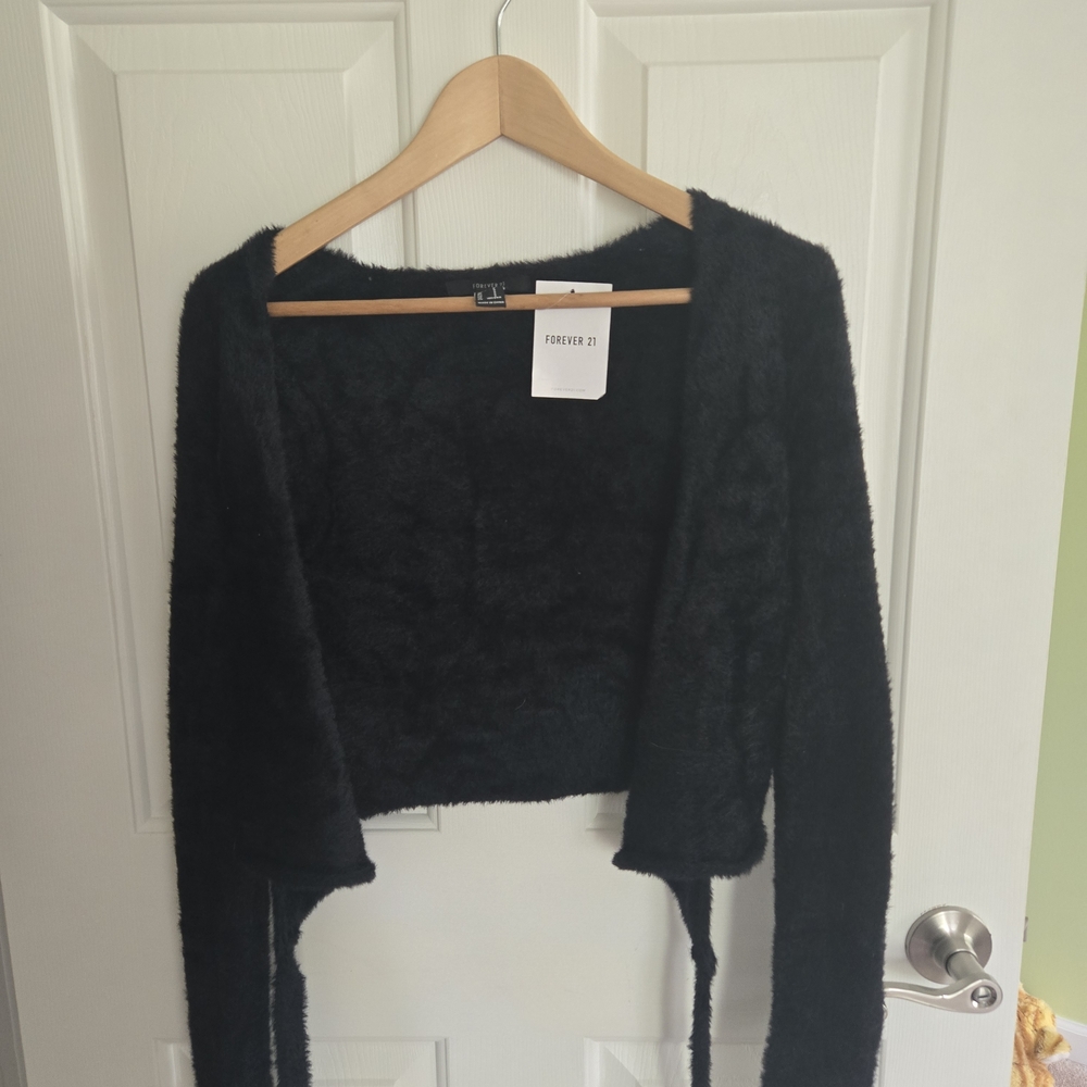 Forever 21 Black Textured Cardigan